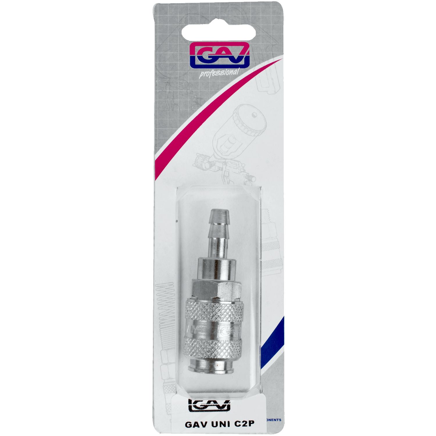 GAV UNI C2P Universal Quick Coupler 8mm Hose Tail
